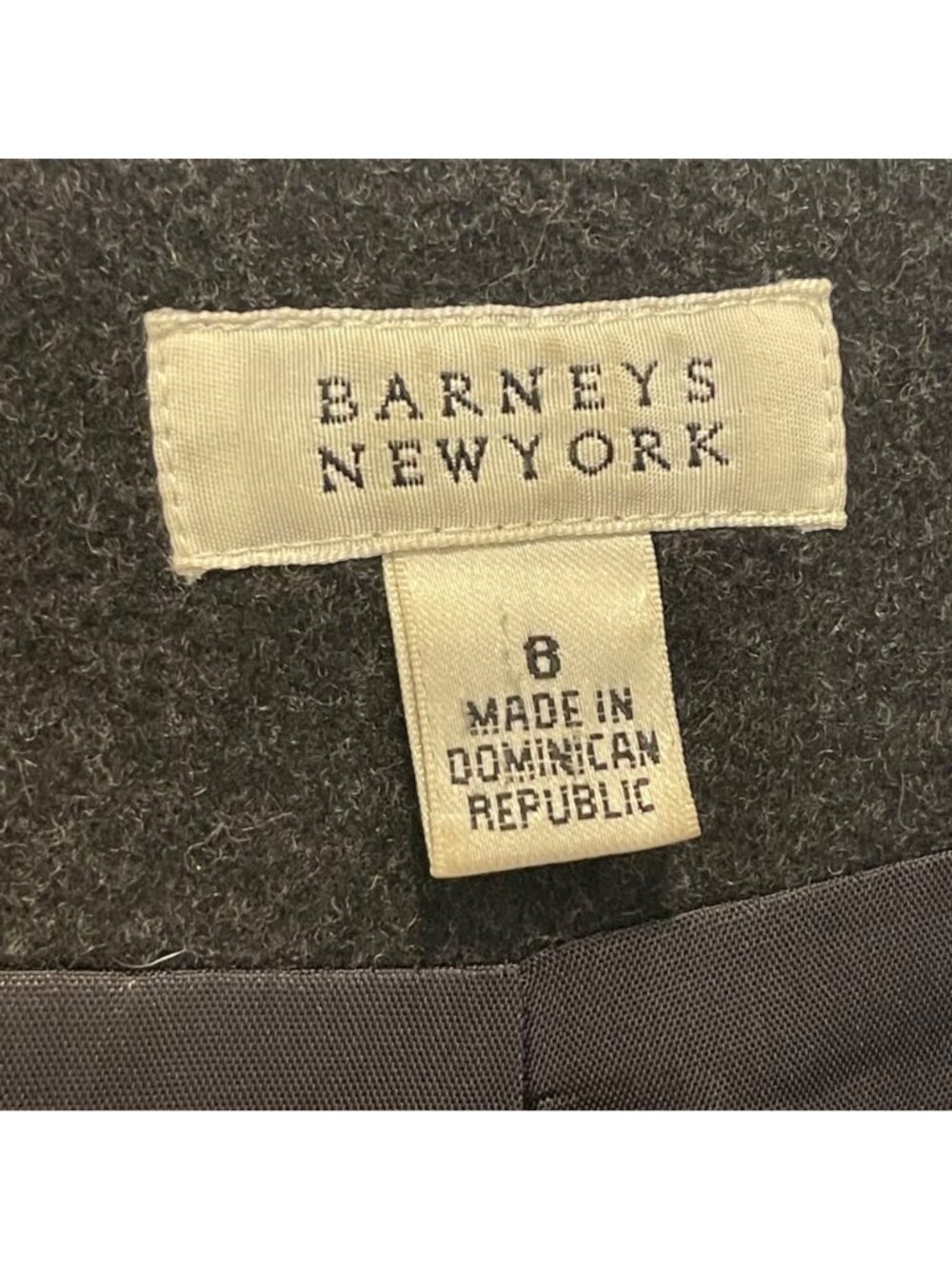 NWOT Barneys New York Black 100% Wool Womens Peacoat Size 8 - Picture 3 of 7
